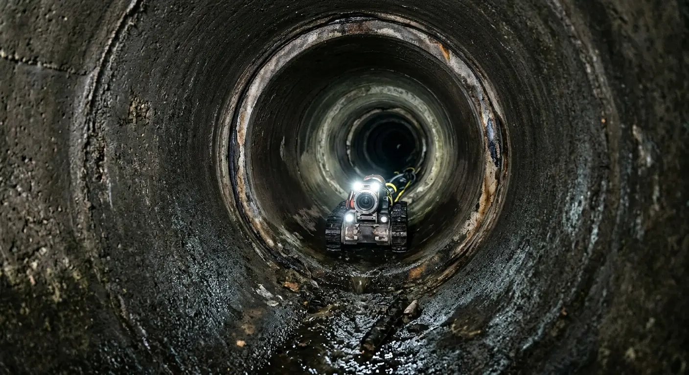 Robotic sewer camera inspecting pipe interior for Sewer Line Repair in Spotsylvania Courthouse